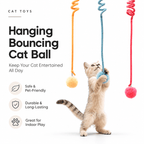 Hanging Cat Toy with Bell – Bouncy Spring & Fluffy Ball Fursera