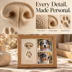 Personalized Pet Keepsake Frame – Paw or Nose Print & Two Photos Fursera