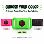 Green Collar-Mounted Pet Tag with Flexible Dual-Slot Holder & Adjustable Collar Fursera