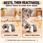 Touch-Activated Mouse Cat Toy with Wagging Feather Tail | Rechargeable Fursera