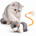 Touch-Activated Mouse Cat Toy with Wagging Feather Tail | Rechargeable Fursera