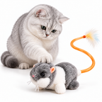 Touch-Activated Mouse Cat Toy with Wagging Feather Tail | Rechargeable Fursera