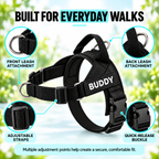 Personalized Dog Harness with Name Patch – Free Matching Color Leash Fursera