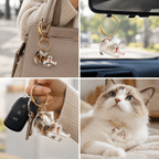 Pet Fur Keepsake Keychains – 2-Pack Cat-Shaped Charms Fursera