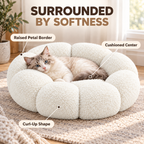 Flower-Shaped Pet Bed for Cats & Small Dogs – Soft Fleece Donut Bed Fursera