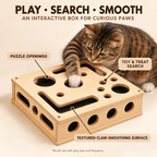 Wooden Cat Puzzle Toy with Built-In Claw-Smoothing Surface Fursera