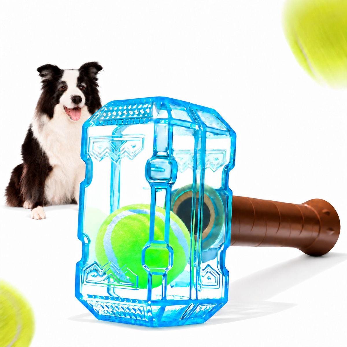 Squeaky Hammer Dog Toy with Enclosed Ball – Interactive Fetch & Carry Toy Fursera