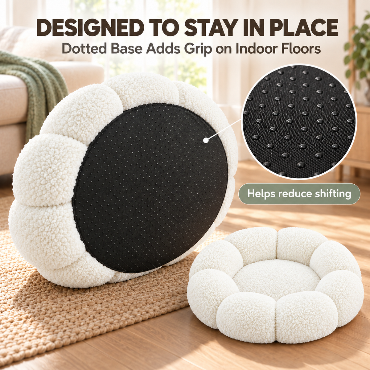 Flower-Shaped Pet Bed for Cats & Small Dogs – Soft Fleece Donut Bed Fursera