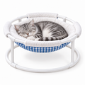 Elevated Cat Hammock Bed with Soft Plush Lining & Gingham Fabric Fursera