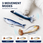 Electric Realistic Flopping Fish Cat Toys – 3 Pack