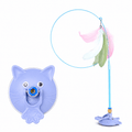 Interactive Feather Cat Wand Toy with Suction Cup