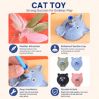 Interactive Feather Cat Wand Toy with Suction Cup