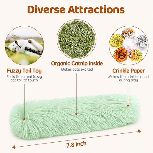 3-Pack Catnip Crinkle Cat Toy Pillows