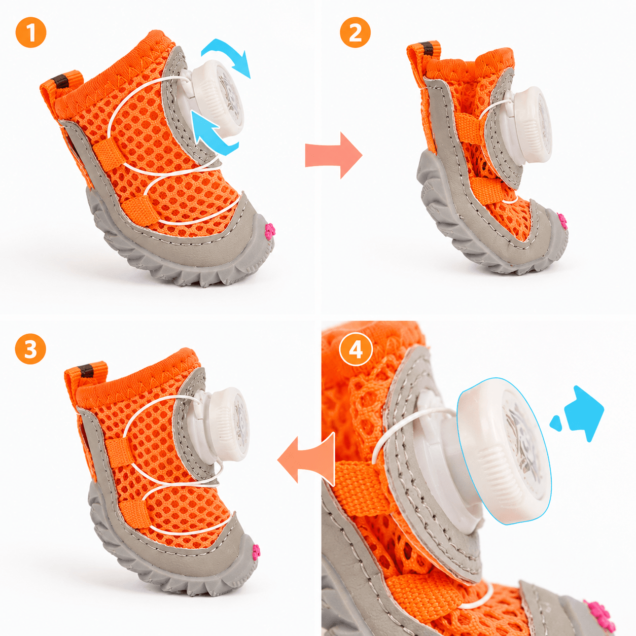 Breathable Anti-Slip Waterproof Dog Boots (4-Pack) Fursera