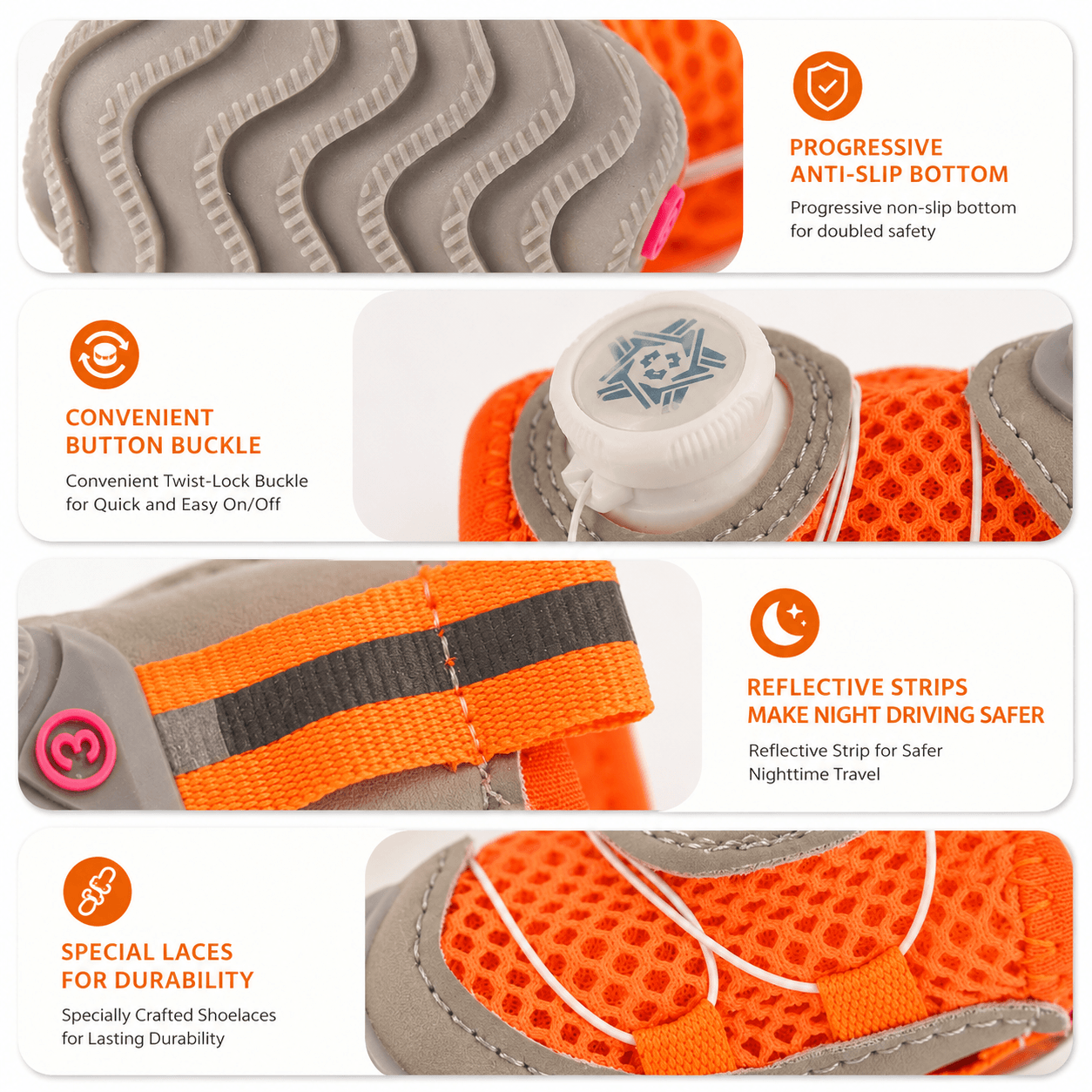 Breathable Anti-Slip Waterproof Dog Boots (4-Pack) Fursera