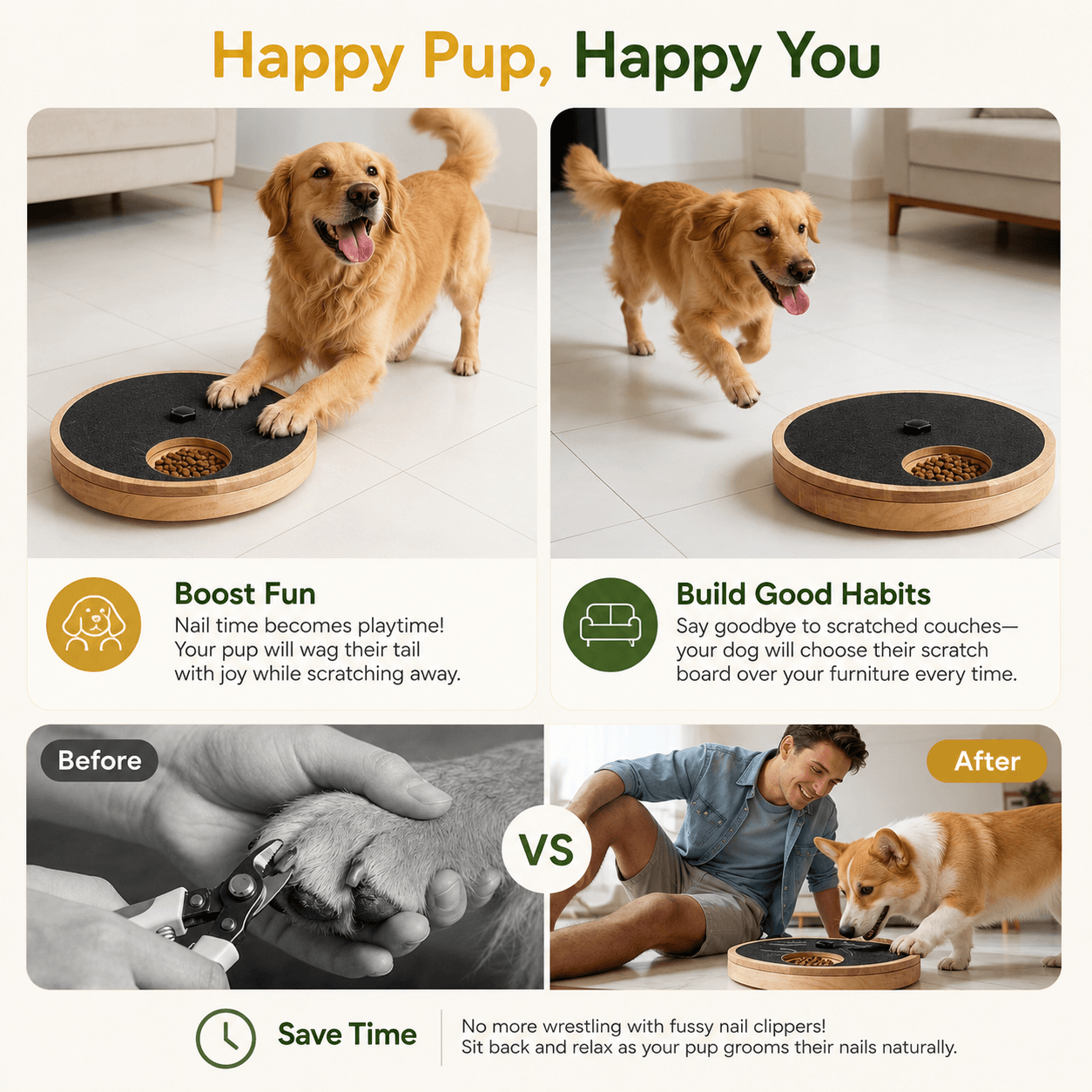 Interactive Dog Nail Scratch Board with Treat Box Fursera