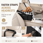 Foldable Center Console Dog Car Seat with Safety Leash & Anti-Slip Base Fursera