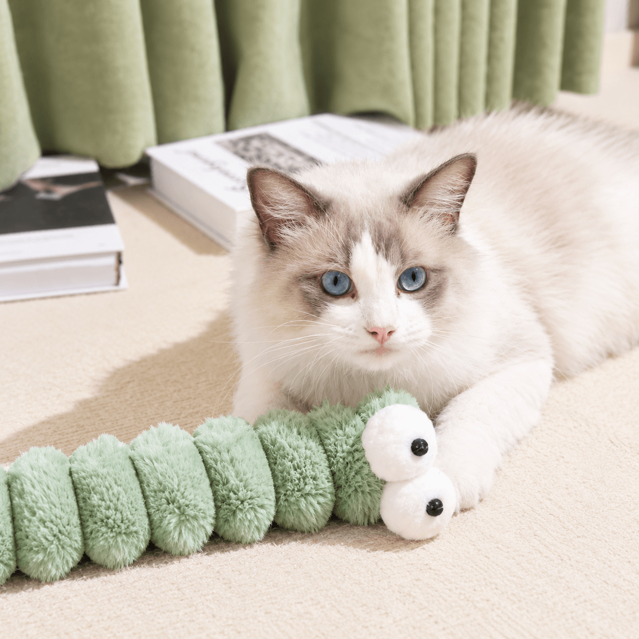 Gradient Plush Catnip Caterpillar Cat Toy Fursera