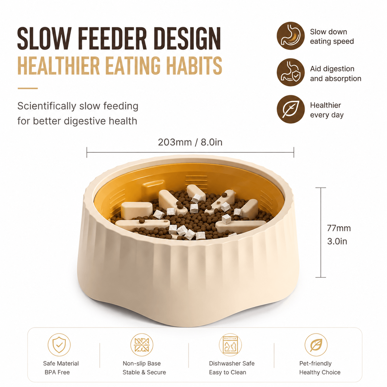 2-in-1 Rotatable Slow Feeder Bowl for Cats & Dogs Fursera