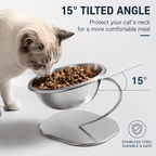 15° Elevated Stainless Steel Pet Bowl Fursera