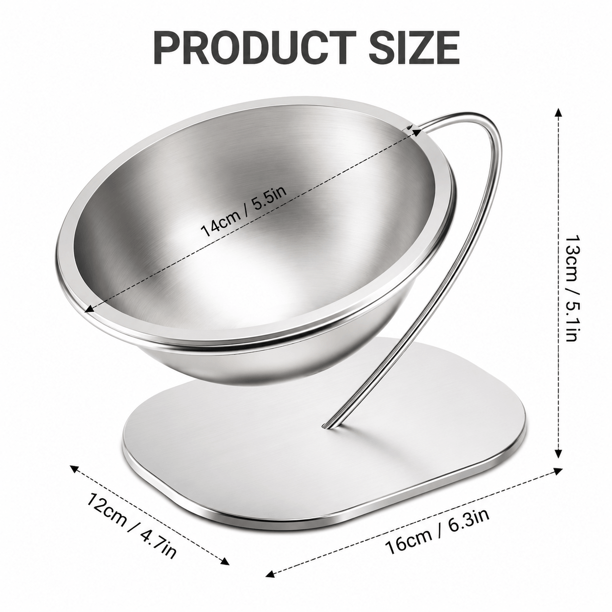 15° Elevated Stainless Steel Pet Bowl Fursera
