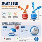 Smart Interactive Dog Ball Toy, Automatic Rolling Rope Toy Fursera