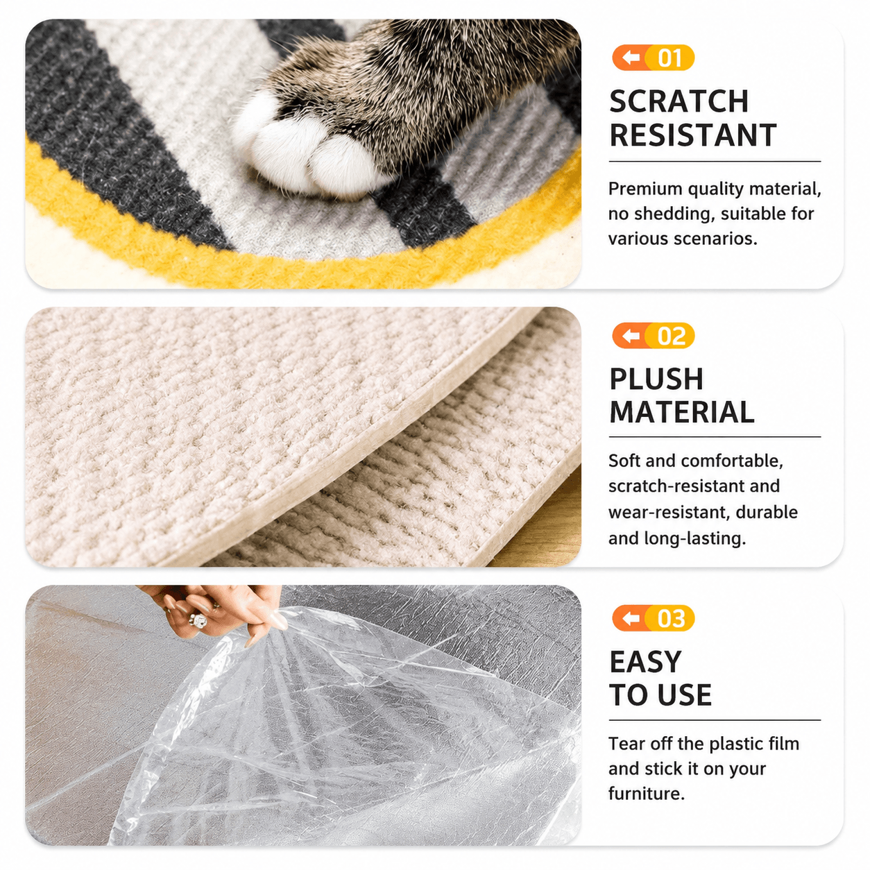Removable Cat Scratching Pad Sticker Fursera