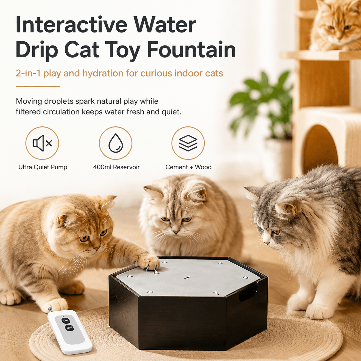 Automatic Interactive Drip Cat Toy Fountain Fursera
