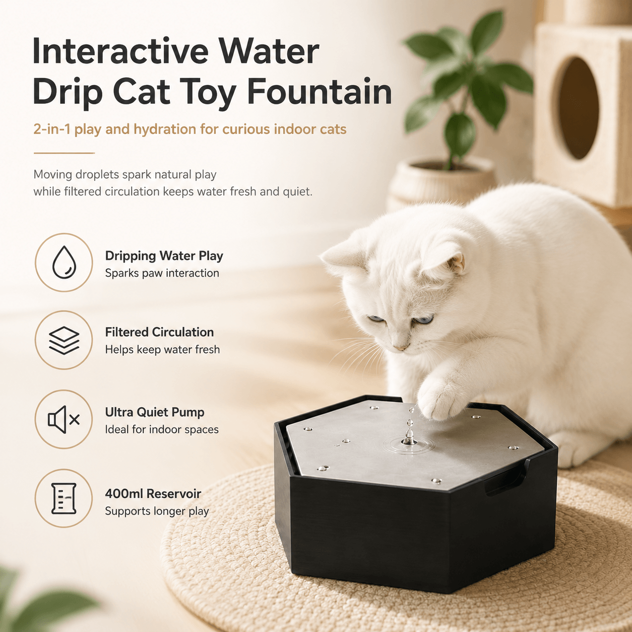 Automatic Interactive Drip Cat Toy Fountain Fursera