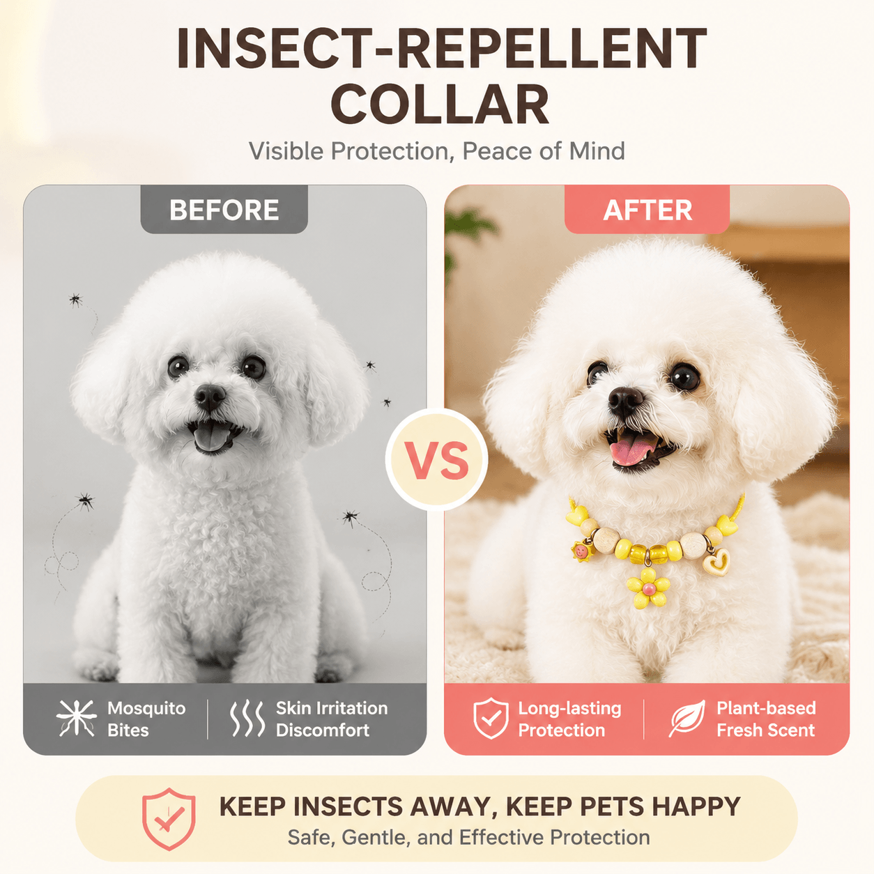 Natural Wood Insect-Repellent Pet Collar Fursera