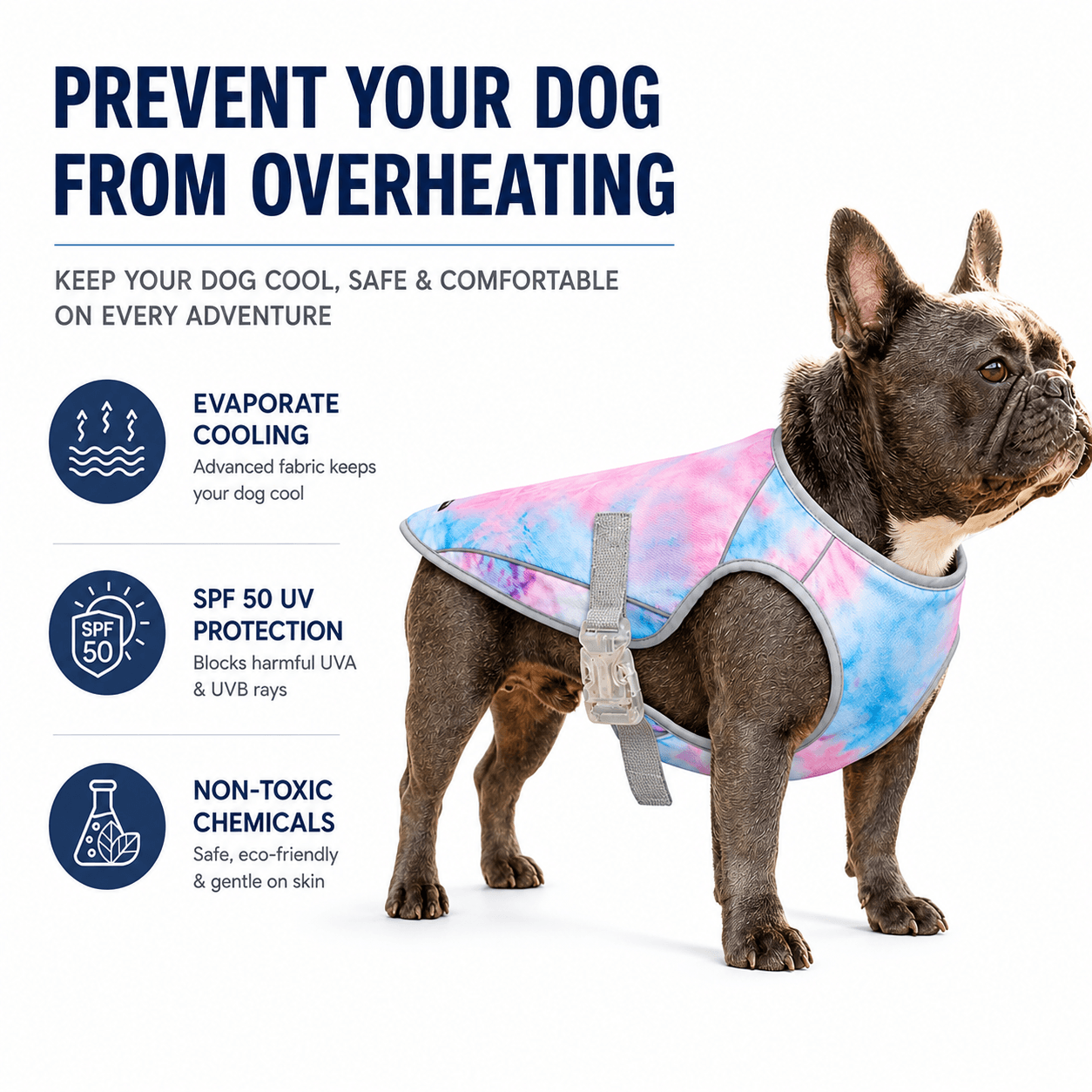 Dog Cooling Vest for Hot Weather – Lightweight Evaporative Cooling & UV Protection Vest Fursera
