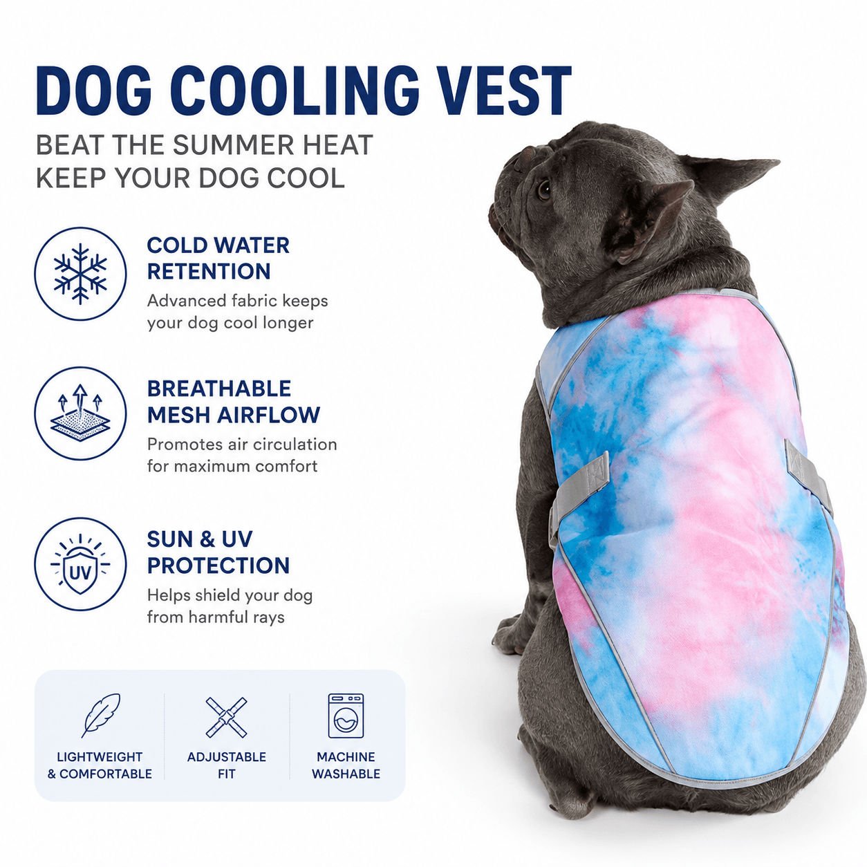 Dog Cooling Vest for Hot Weather – Lightweight Evaporative Cooling & UV Protection Vest Fursera