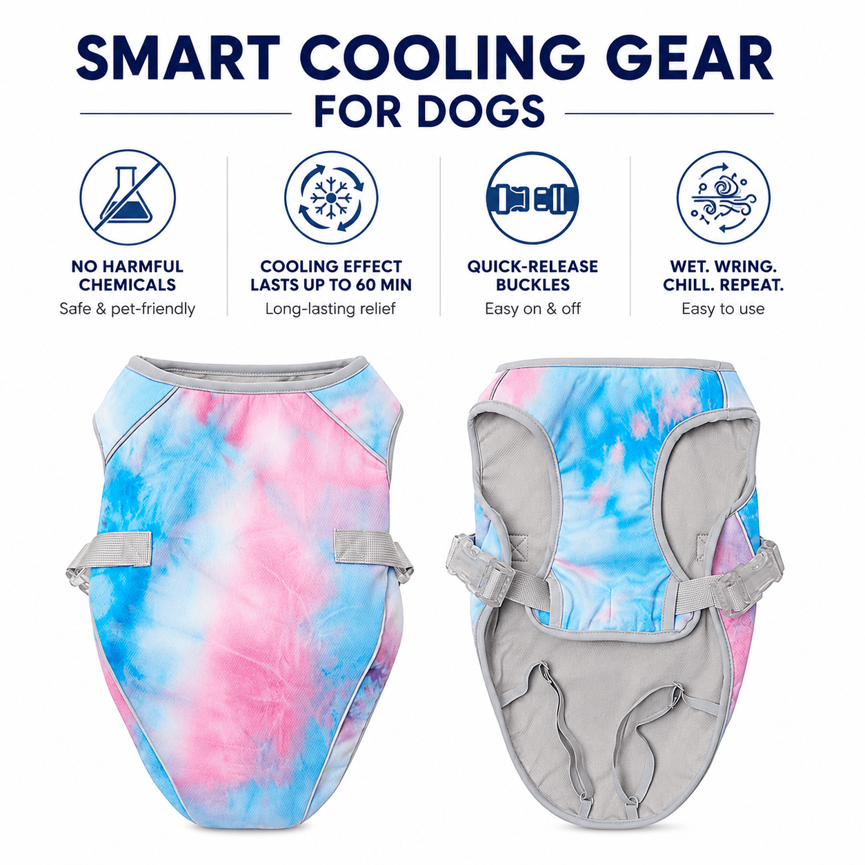 Dog Cooling Vest for Hot Weather – Lightweight Evaporative Cooling & UV Protection Vest Fursera
