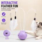 Interactive Feather &amp; Laser Cat Toy – Wobble Teaser with Bell Fursera