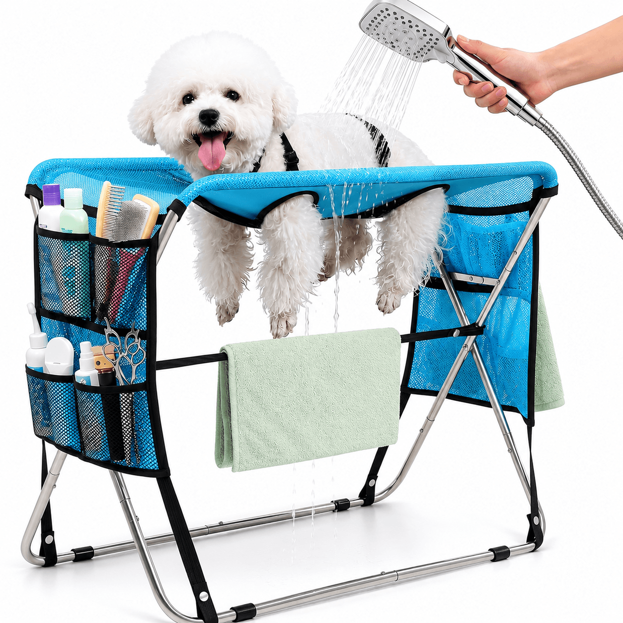 Senior Pet Grooming Hammock – Full Body Support & Foldable Grooming Table Fursera