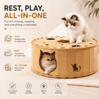 Felt Cat Tunnel & Hideaway – 2-in-1 Interactive Playhouse & Cozy Bed Fursera
