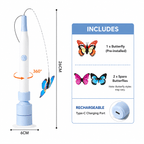 Interactive Butterfly Cat Toy – Automatic 360° Rechargeable Self-Play Teaser Fursera
