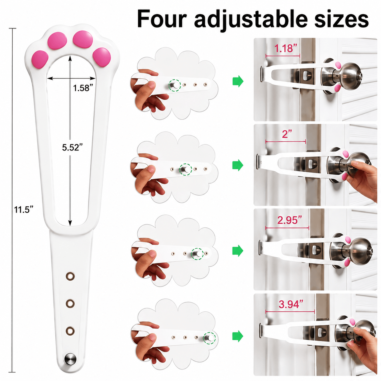 Adjustable Pet Door Holder – No-Drill Door Latch for Cats & Dogs Fursera