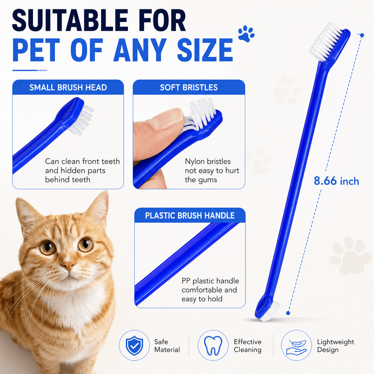 8-Pack Dual-Headed Pet Toothbrush Set for Dogs & Cats Fursera