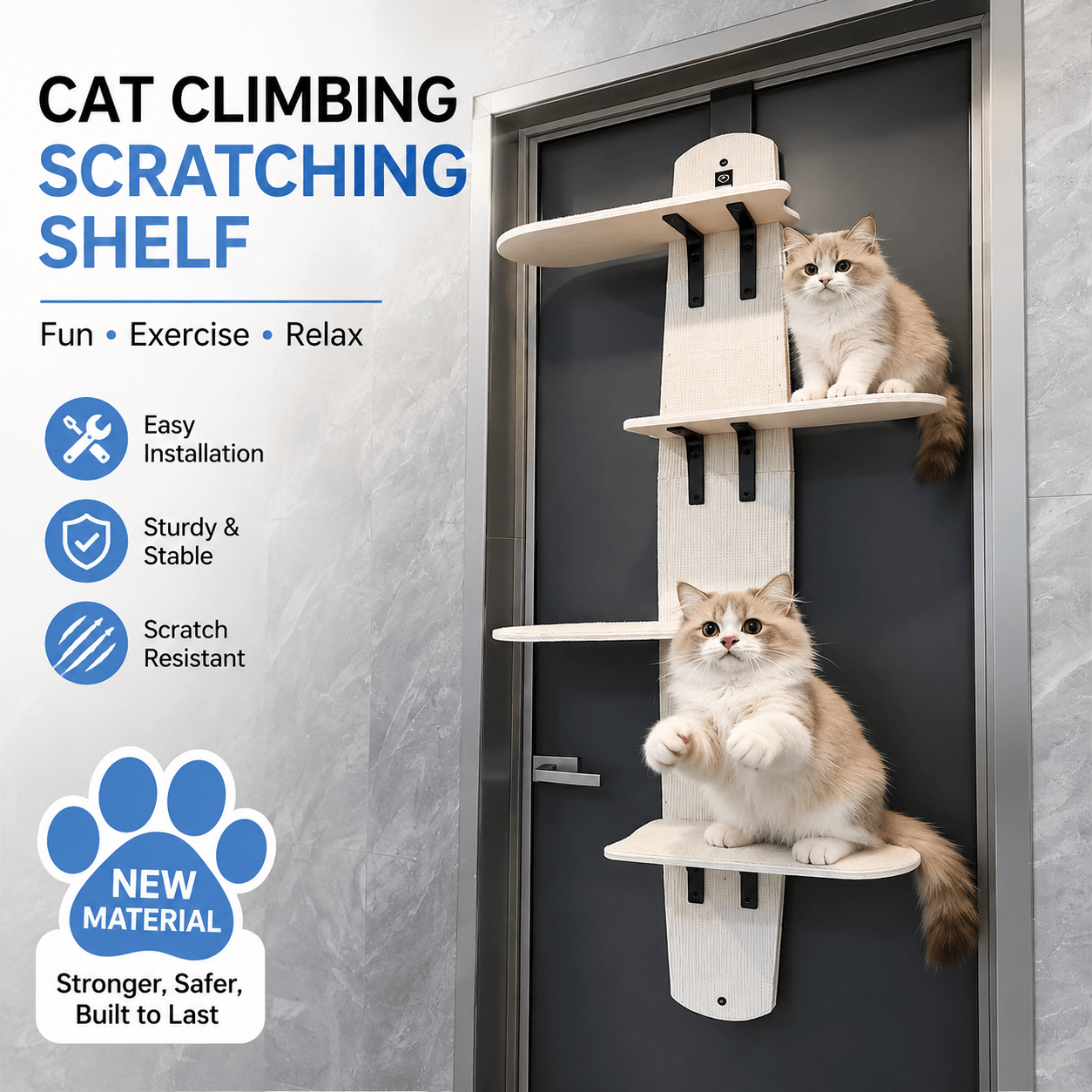 Door-Mounted Cat Climber – Space-Saving Multi-Level Cat Tree Fursera