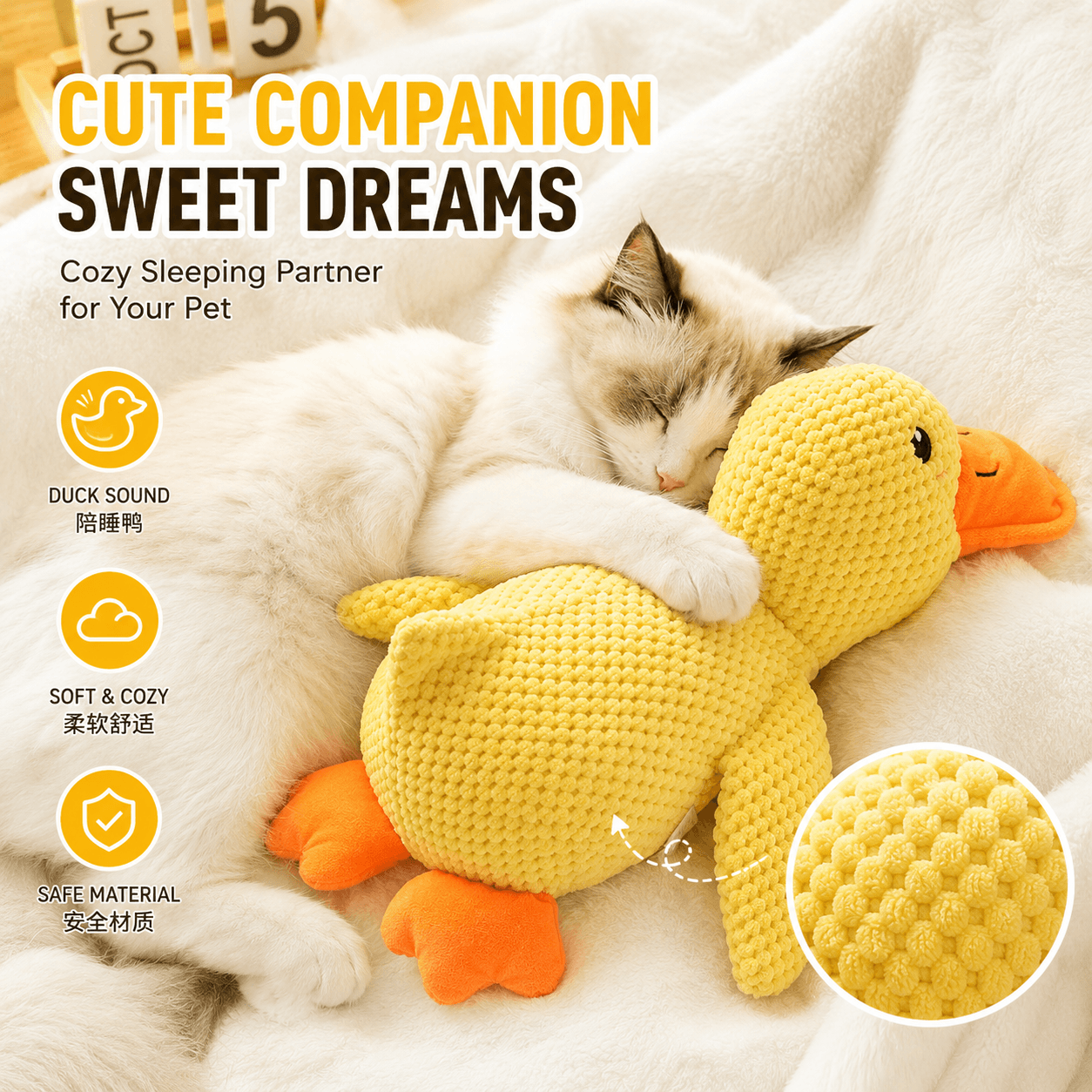Catnip Duck Toy – Crinkle Plush Cat Toy for Kicking, Biting &amp; Interactive Play Fursera