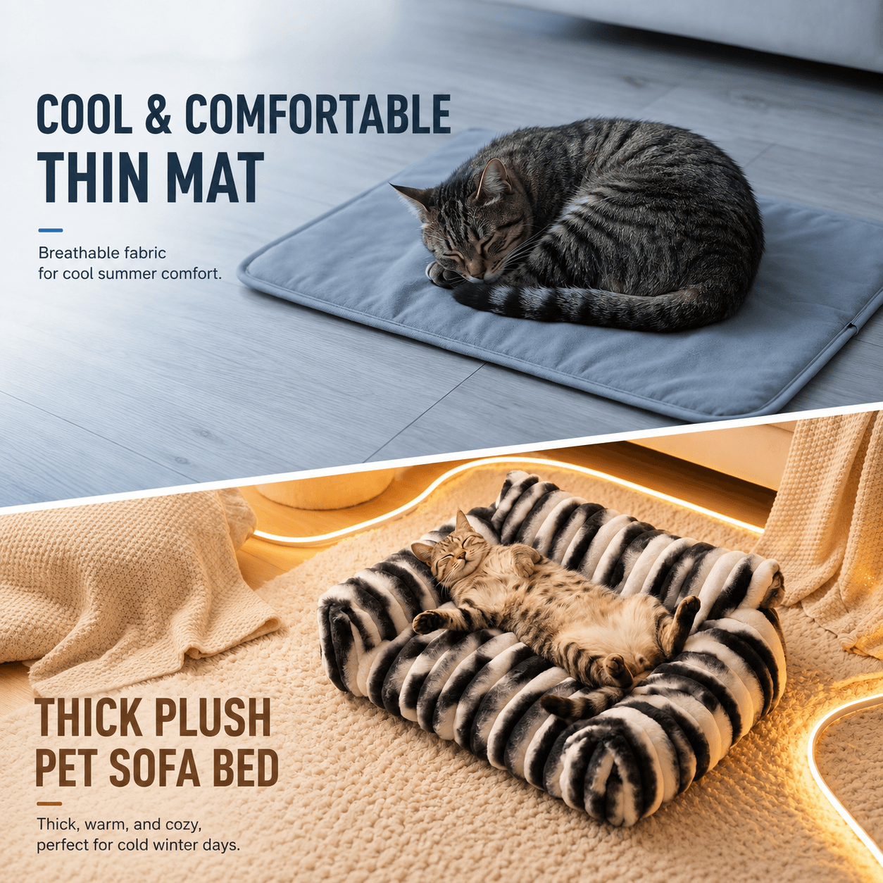 Plush Sofa Pet Bed for Cats & Dogs Fursera