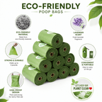 HDPE and EPI dog poop bags with leak-proof rolls and free dispenser