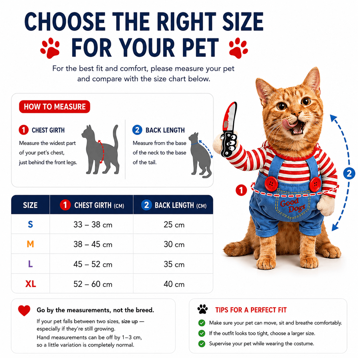Scary Doll Pet Costume – Funny Halloween Costume for Cats & Dogs Fursera