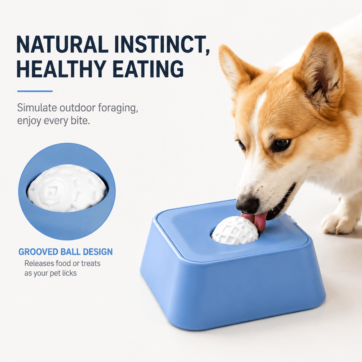 Slow Feeding Dog Bowl with Rolling Treat Ball Fursera