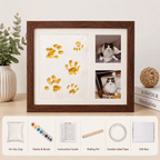 Pet Paw Print Frame Kit – Personalized Pet Memorial Keepsake with Photo Display Fursera