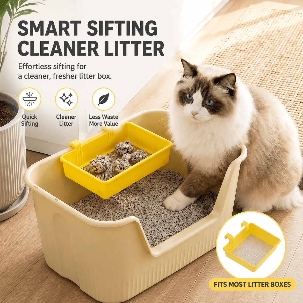Stainless Steel Cat Litter Sifting Tray Fursera