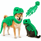 Dinosaur Skeleton Costume for Dogs & Cats | Soft Plush Halloween Pet Costume Fursera
