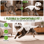Dinosaur Skeleton Costume for Dogs & Cats | Soft Plush Halloween Pet Costume Fursera