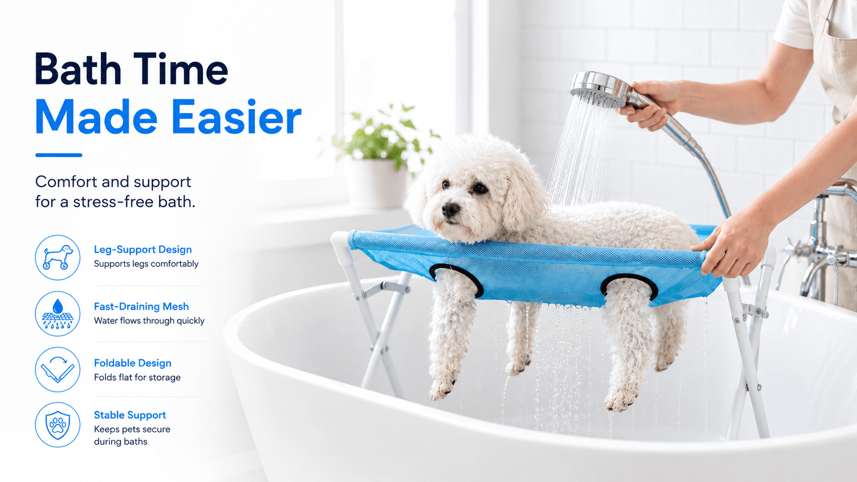 Foldable Pet Grooming Hammock Stand for Cats & Dogs Fursera